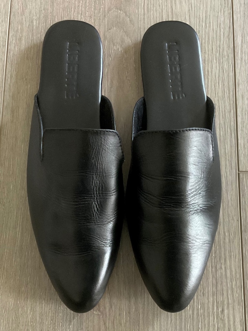 LIBERTE Modern Mule Black Leather Size 9